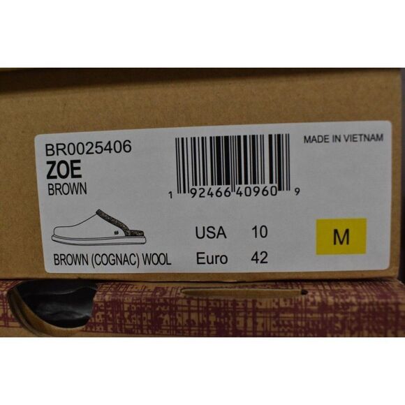 Born Womens Size 10 Zoe Brown Wool Slip On Slippers Shoes - Picture 12 of 12